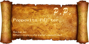 Poppovits Péter névjegykártya
